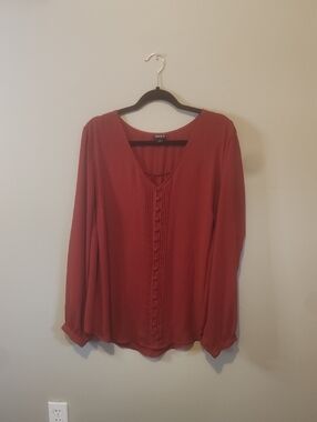 torrid Rust Button-Front Peasant Blouse